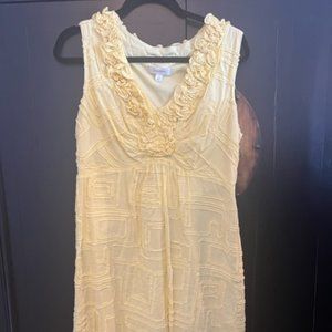 Yellow ruffle sleeveless dress size 12